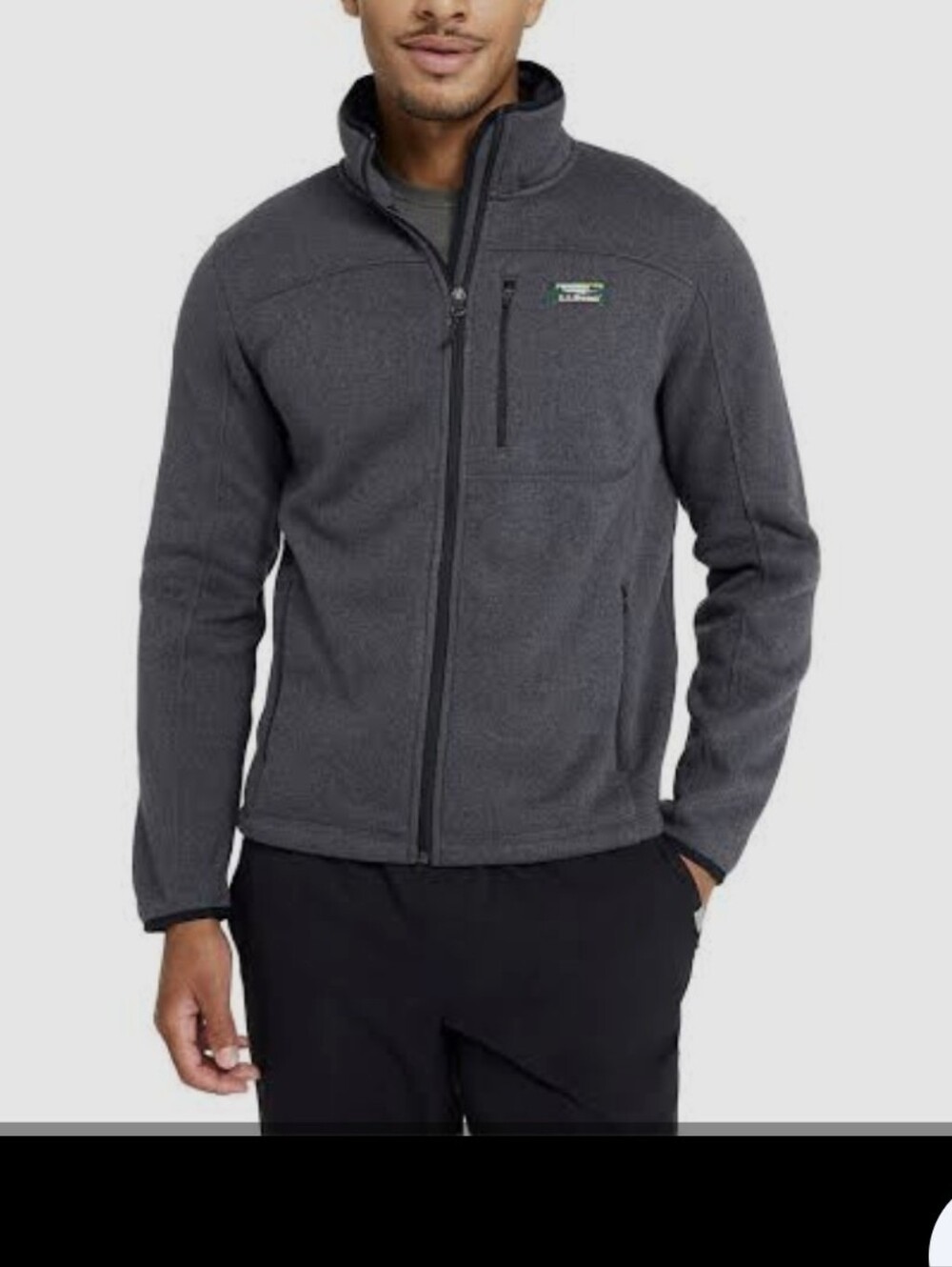 L.L. Bean Men's Charcoal Full-Zip Fleece Sweater Sz XL Tall NWT